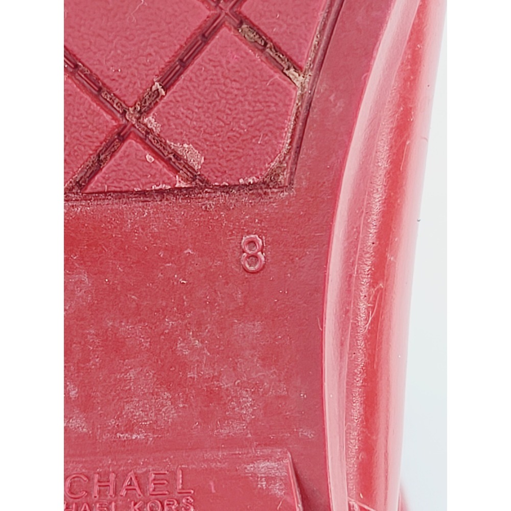 Michael Kors, Round Toe Rubber Ankle Boot Rubber Rain Boots, Women, Size 8, Red - Picture 7 of 8